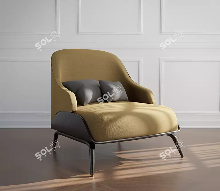 Elegant Brigid Armchair 3D model image 3