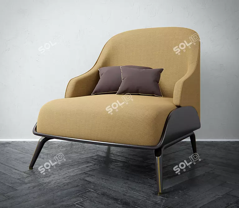 Elegant Brigid Armchair 3D model image 6