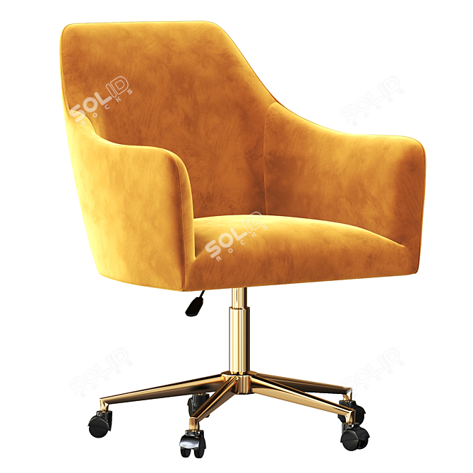 Frosted Velvet Office Chair: Adjustable Swivel 3D model image 1