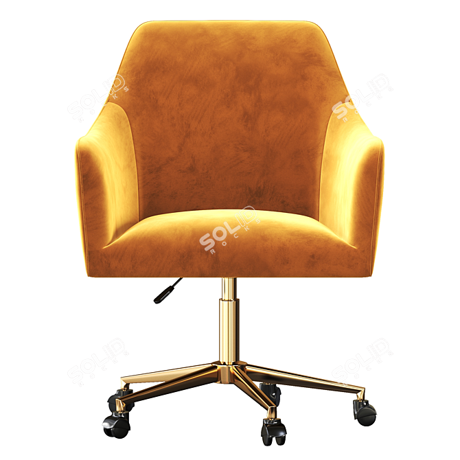 Frosted Velvet Office Chair: Adjustable Swivel 3D model image 2