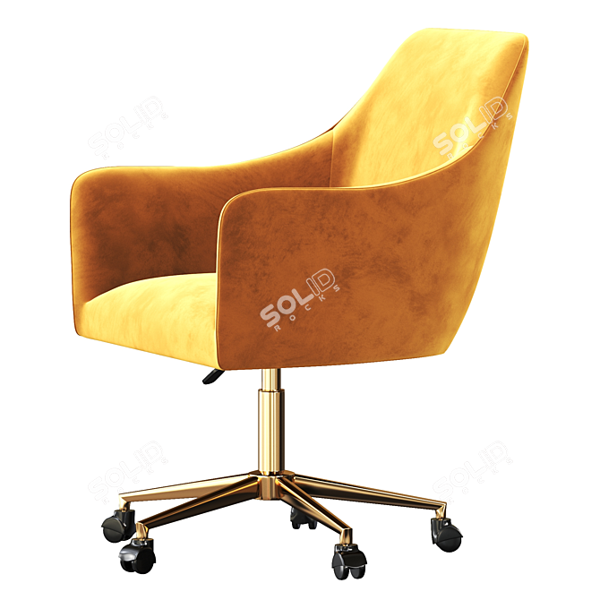 Frosted Velvet Office Chair: Adjustable Swivel 3D model image 3