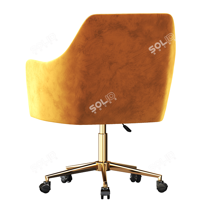 Frosted Velvet Office Chair: Adjustable Swivel 3D model image 4