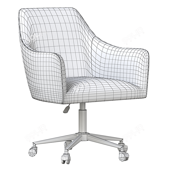 Frosted Velvet Office Chair: Adjustable Swivel 3D model image 5