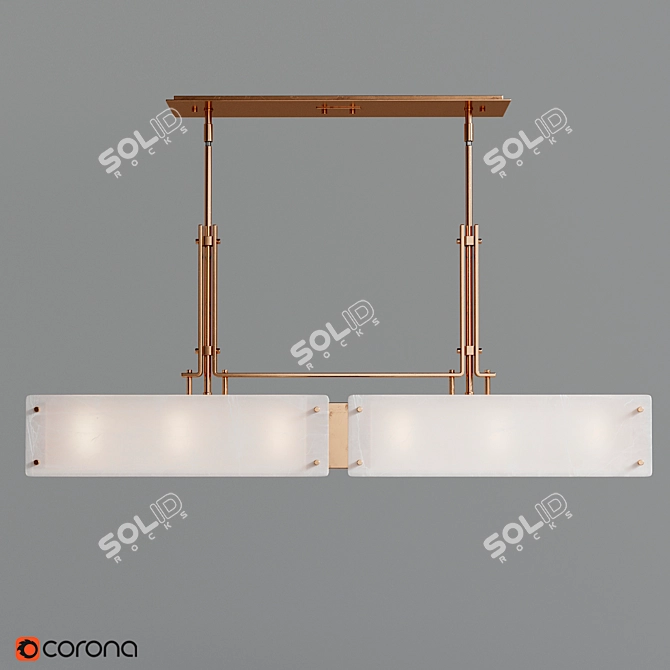 Urban Loft Trestle Linear Suspension 3D model image 1