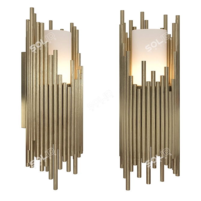 Elegant Alabaster Wall Sconce 3D model image 1