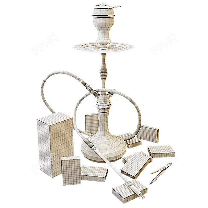 Affordable Hookah Kit 3D model image 3