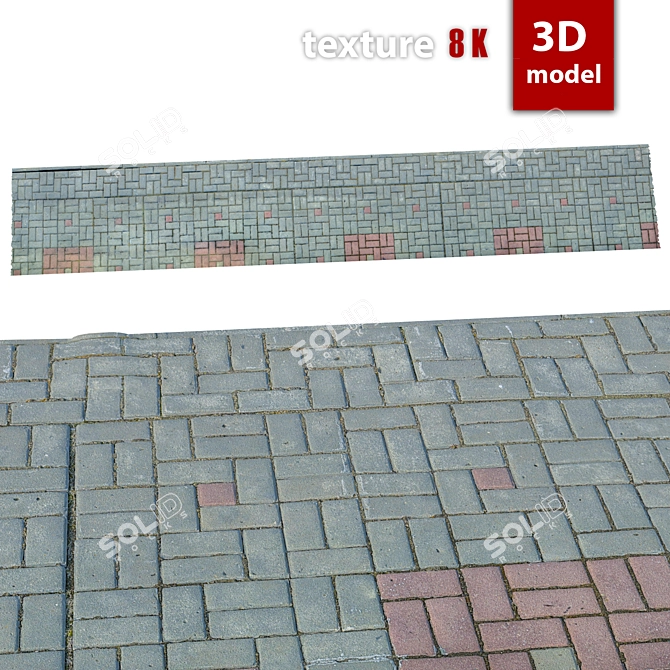 High-Quality Paving Stone: Detailed Model 3D model image 1