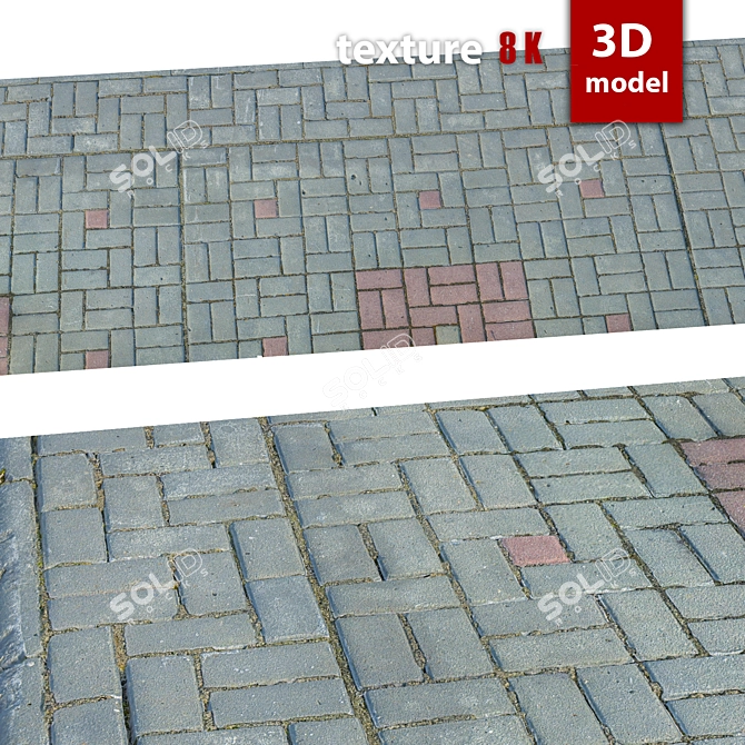 High-Quality Paving Stone: Detailed Model 3D model image 2