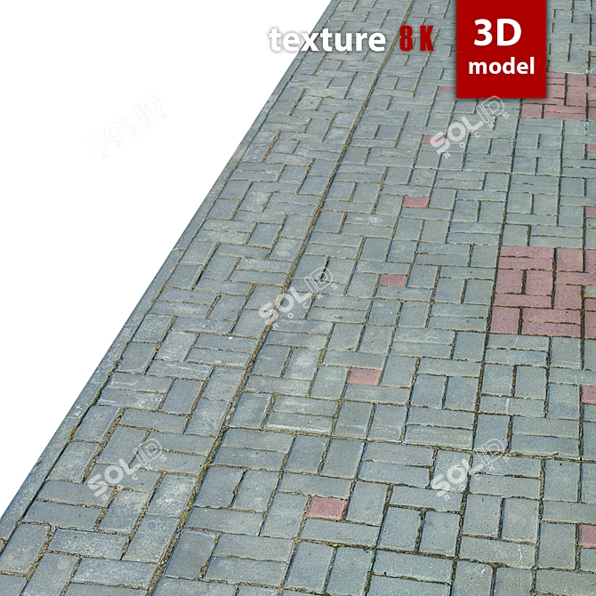 High-Quality Paving Stone: Detailed Model 3D model image 3