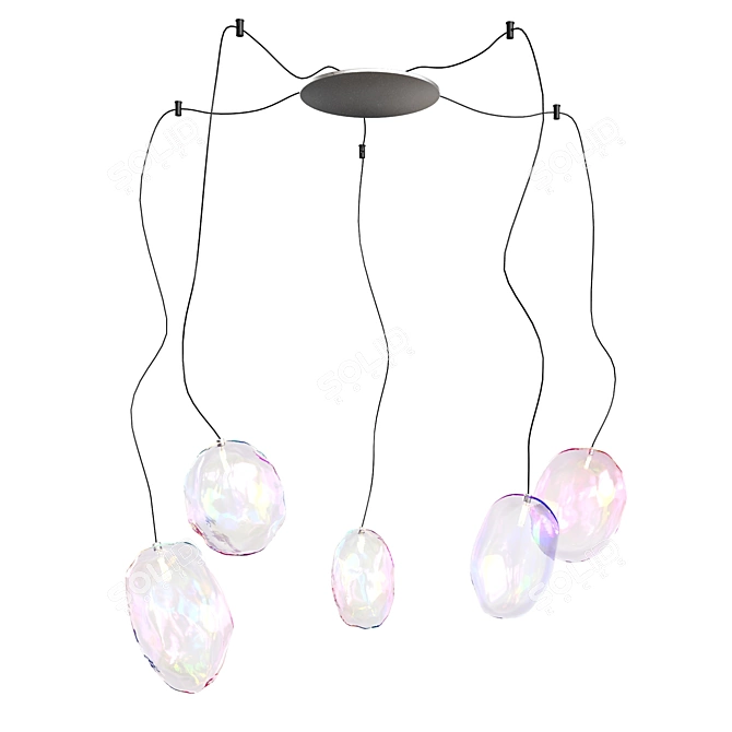 Elegant Glass Bubble Pendant Lamp 3D model image 1