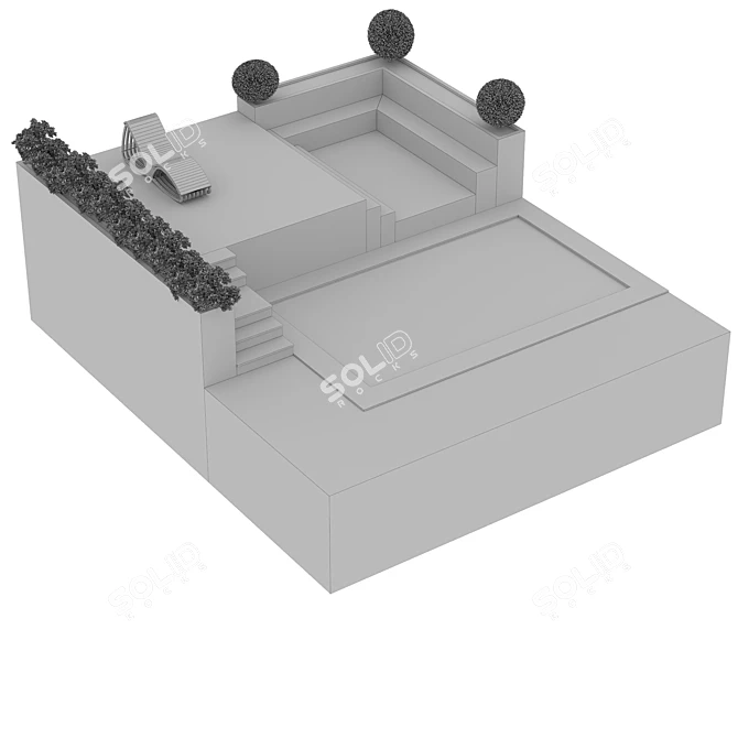 Eco Oasis Pool with Waterfall 3D model image 4