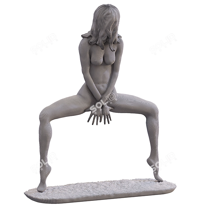 Sensual Bronze Nude Woman Statue 3D model image 5