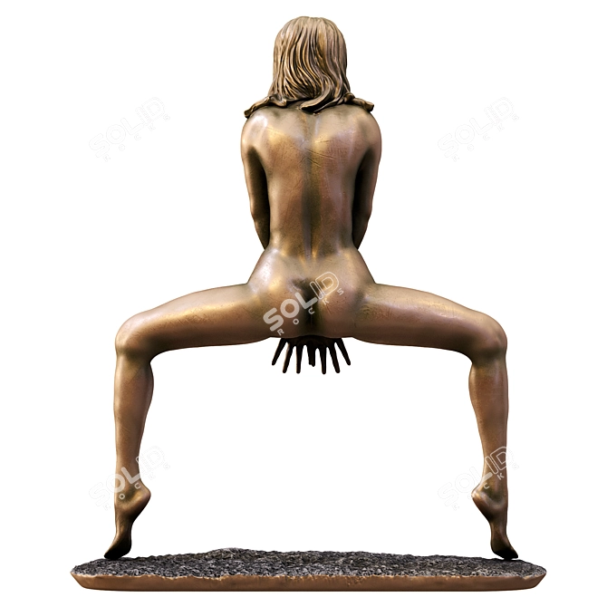 Sensual Bronze Nude Woman Statue 3D model image 7