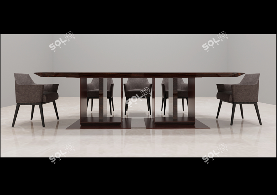 Modelling Blender 2.9 Dining Table 3D model image 3