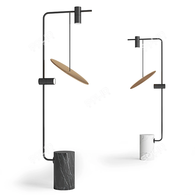 Modern Minimalist Floor Lamp 3D model image 1