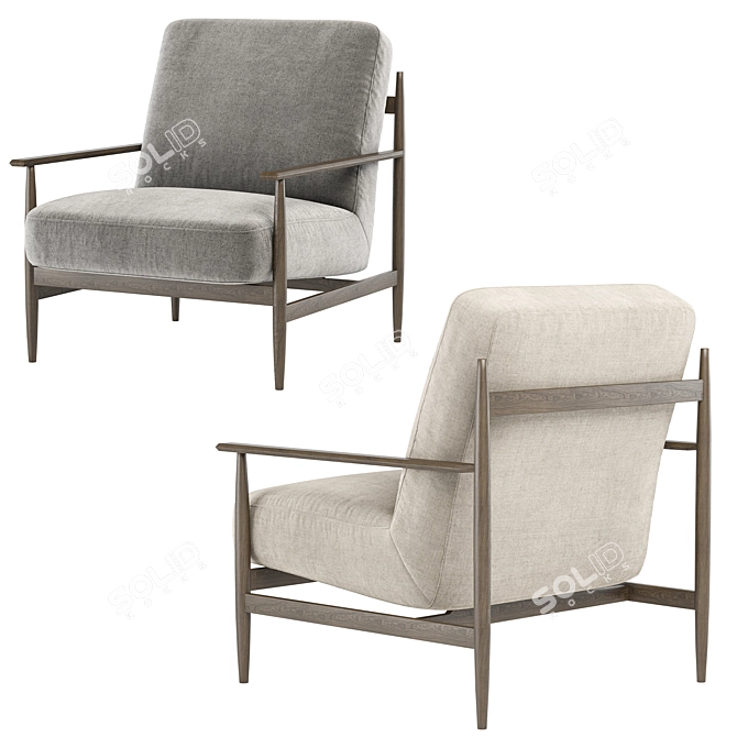 Elegant Gaia Armchair: 2 Colors & Multiple Materials 3D model image 3