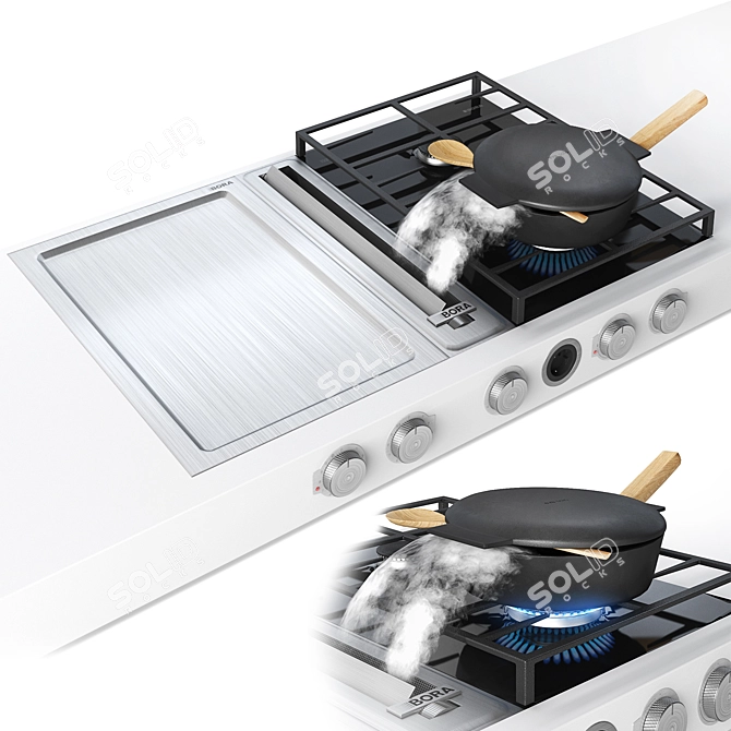 Title: Bora Pro: Versatile Professional Kitchen Appliance 3D model image 1