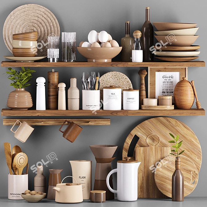 Essential Kitchen Tools &: Accessories 3D model image 1