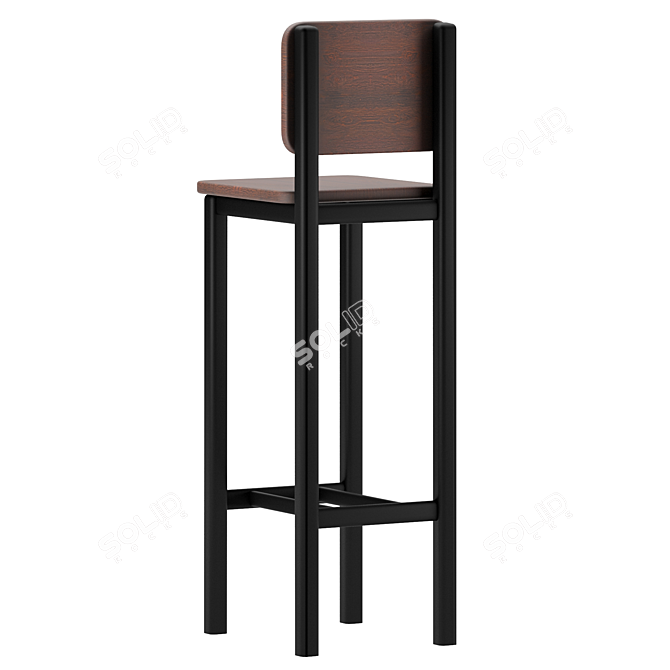 Industrial Loft Style Bar Stool 3D model image 2