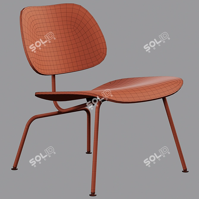 Modern Scandinavian Design Vitra Plywood Lounge Chair Metal 3D model image 5