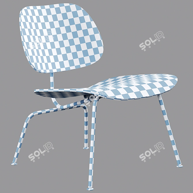 Modern Scandinavian Design Vitra Plywood Lounge Chair Metal 3D model image 6