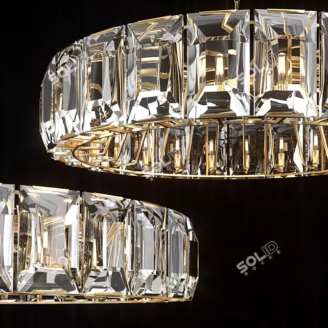 Harlow Crystal Round Chandelier - Elegant Lighting for Every Space 3D model image 1