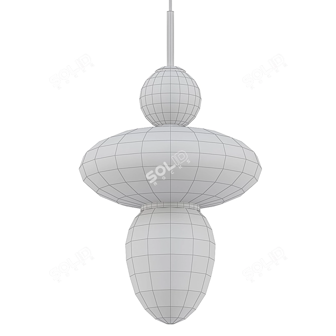 Elegant Brass Opal Rizzatto Pendant 3D model image 2