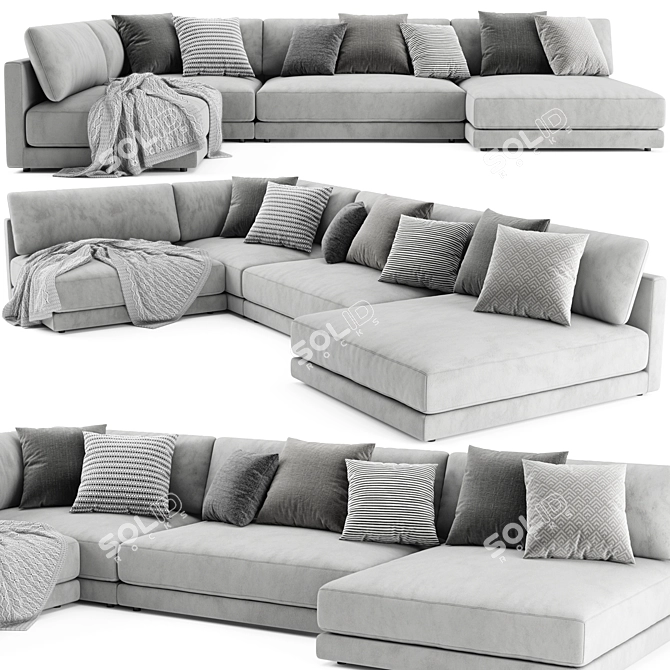 Blanche Katarina Modern Sectional: Stylish and Spacious 3D model image 1