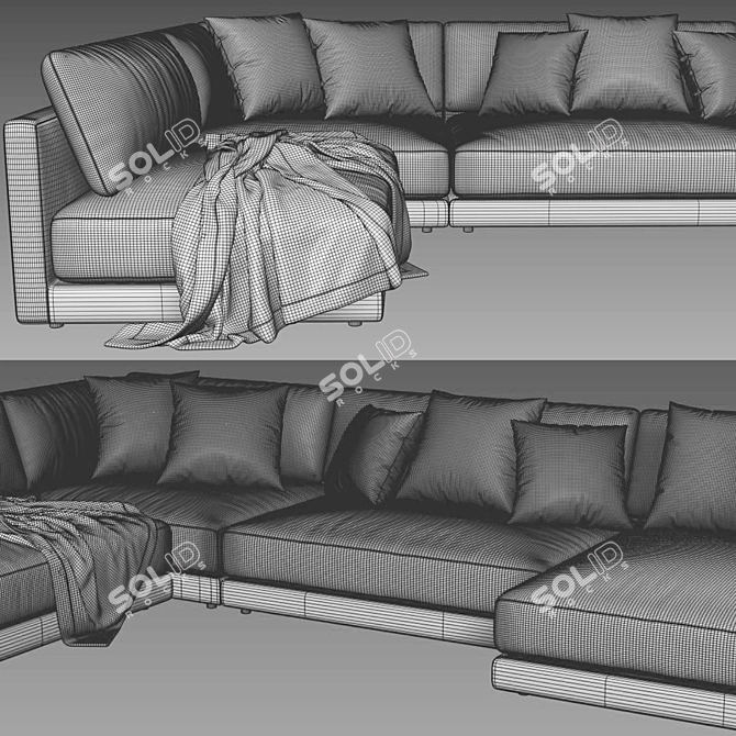 Blanche Katarina Modern Sectional: Stylish and Spacious 3D model image 4