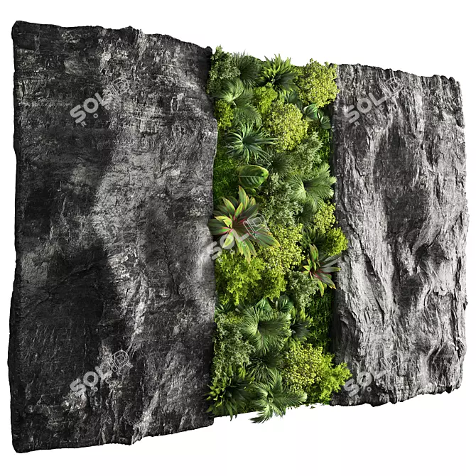 Rock Frame Collection: Vertical Garden Wall Decor 3D model image 1