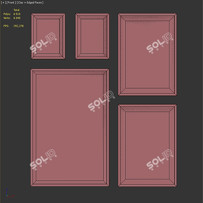 Modern Minimalist Picture Frame Set 3D model image 6