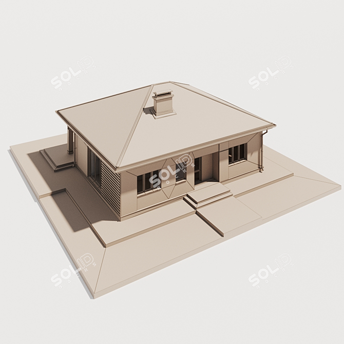 Cozy Cottage: Low-Poly House Model 3D model image 5