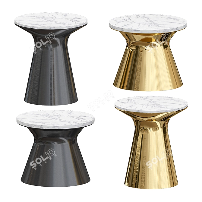 Elegant Marble Pedestal Coffee Table 3D model image 1