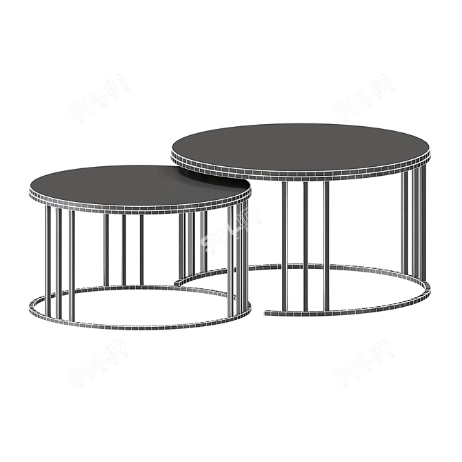 Sleek Round Nesting Tables, Set of 2 3D model image 3