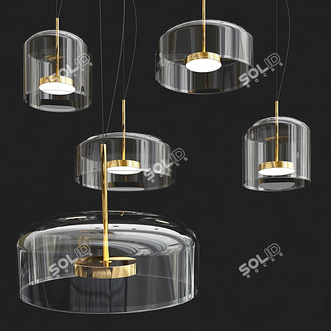 Elegant Vistosi Hanging Lamps 3D model image 1