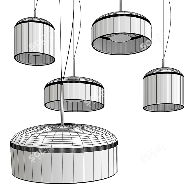 Elegant Vistosi Hanging Lamps 3D model image 2