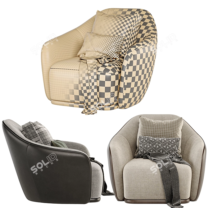 Elegant Sillon Armchair: Luxury and Comfort 3D model image 4