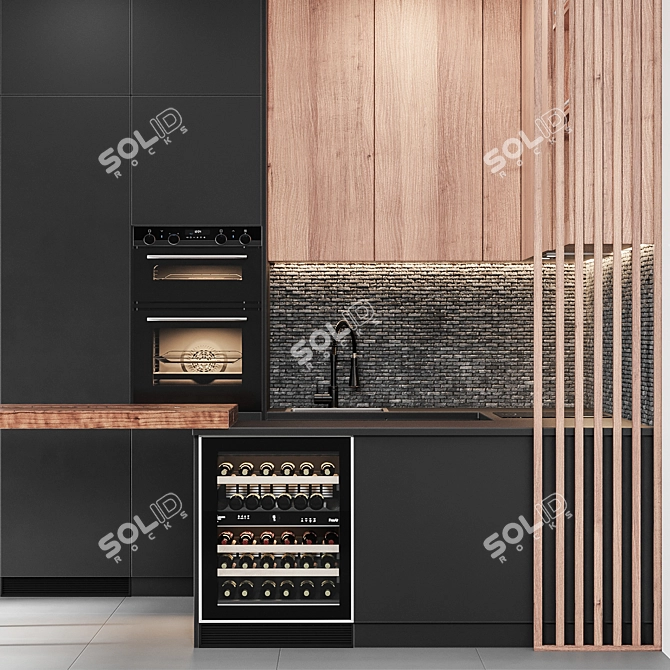 Modern Kitchen Set 2015 3D model image 3