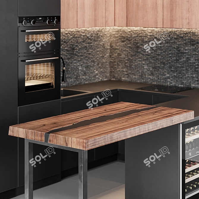 Modern Kitchen Set 2015 3D model image 4