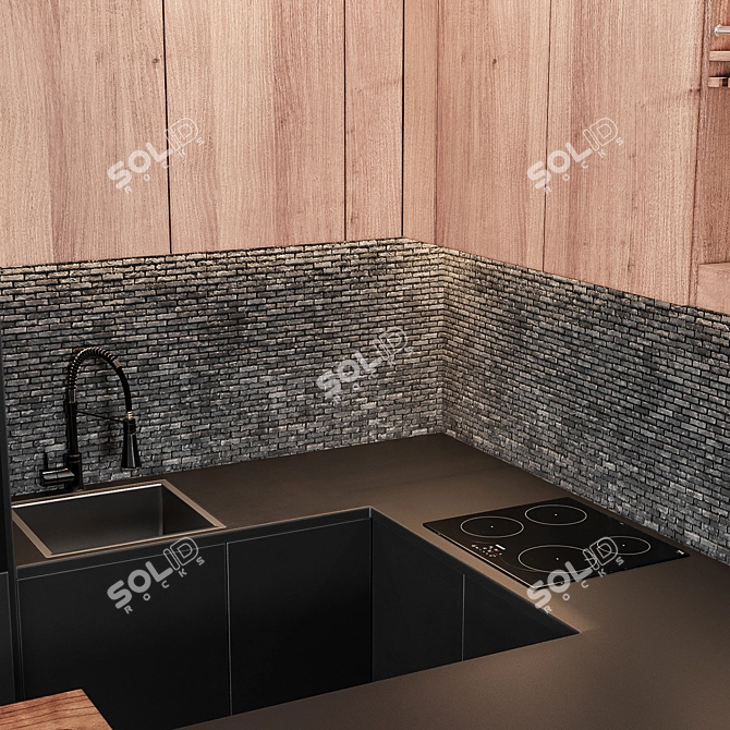 Modern Kitchen Set 2015 3D model image 6