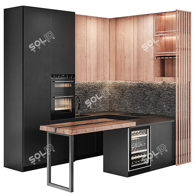 Modern Kitchen Set 2015 3D model image 7