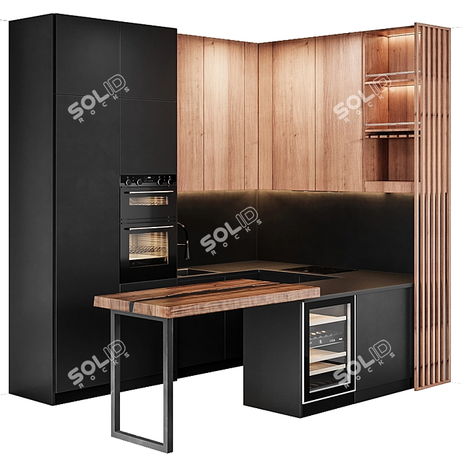 Modern Kitchen Set 2015 3D model image 9