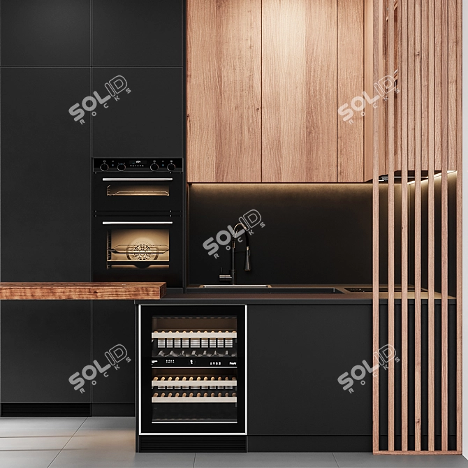 Modern Kitchen Set 2015 3D model image 10