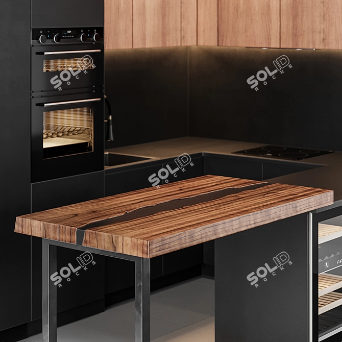 Modern Kitchen Set 2015 3D model image 12