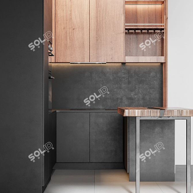 Modern Kitchen Set 2015 3D model image 22