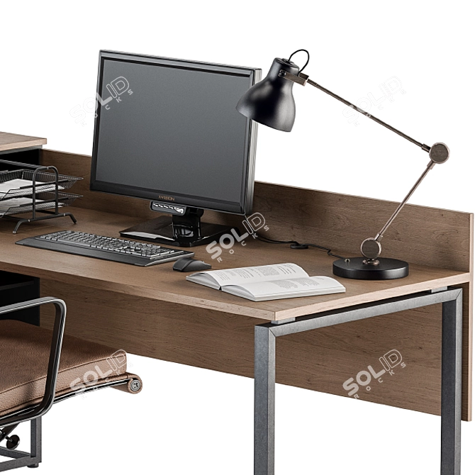 Executive Office Furniture Set 3D model image 4