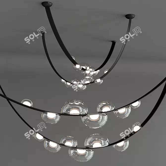 Luminous Dew Drops Pendant 3D model image 1