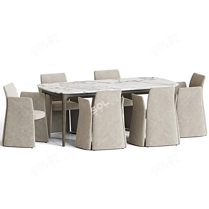 Sleek 2012 Dining Set 3D model image 3