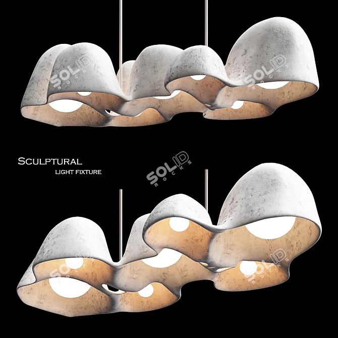 Elegant Illuminated Art: Sculptural Fixture 3D model image 1