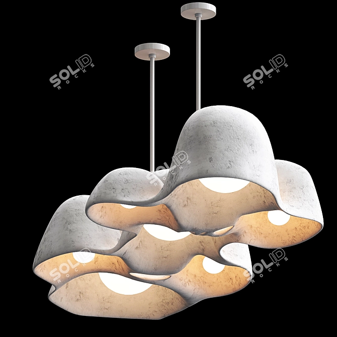 Elegant Illuminated Art: Sculptural Fixture 3D model image 2